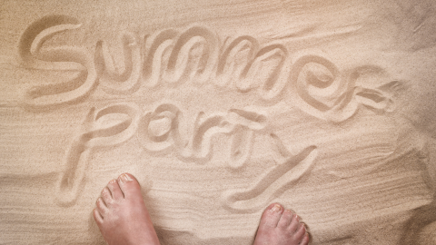 summer party written in sand